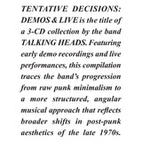 Tentative Decisions: Demos and Live (3CD)